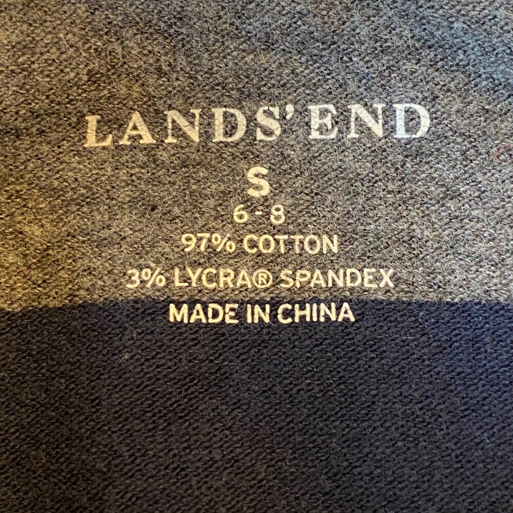 Lands End Blue Gray Striped Rugby Shirt Retro Back to School Preppy Academia-S - Picture 11 of 12